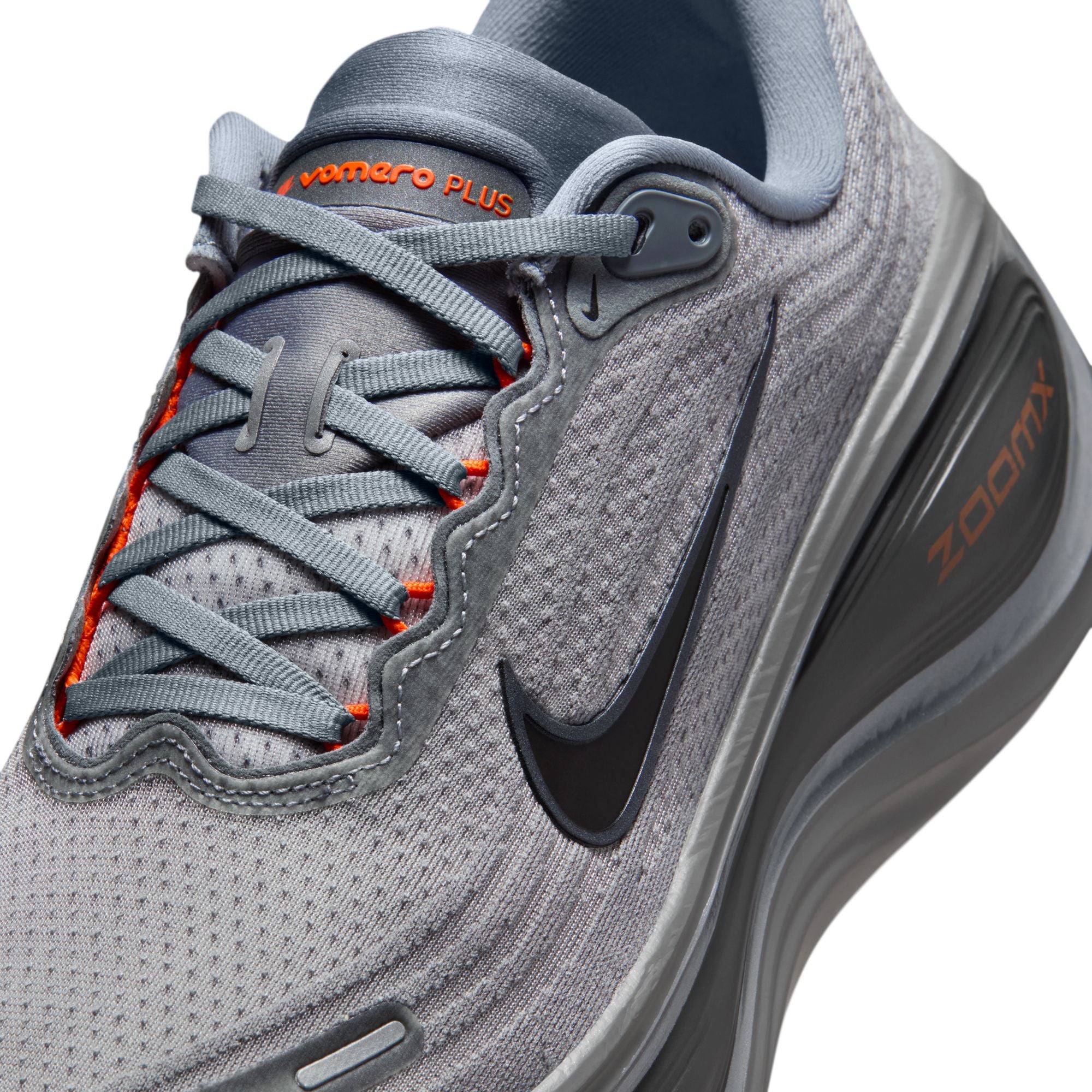 Nike Mens Vomero Plus - Cool Grey/Black/Safety Orange - Neutral - SP26 - Image 8