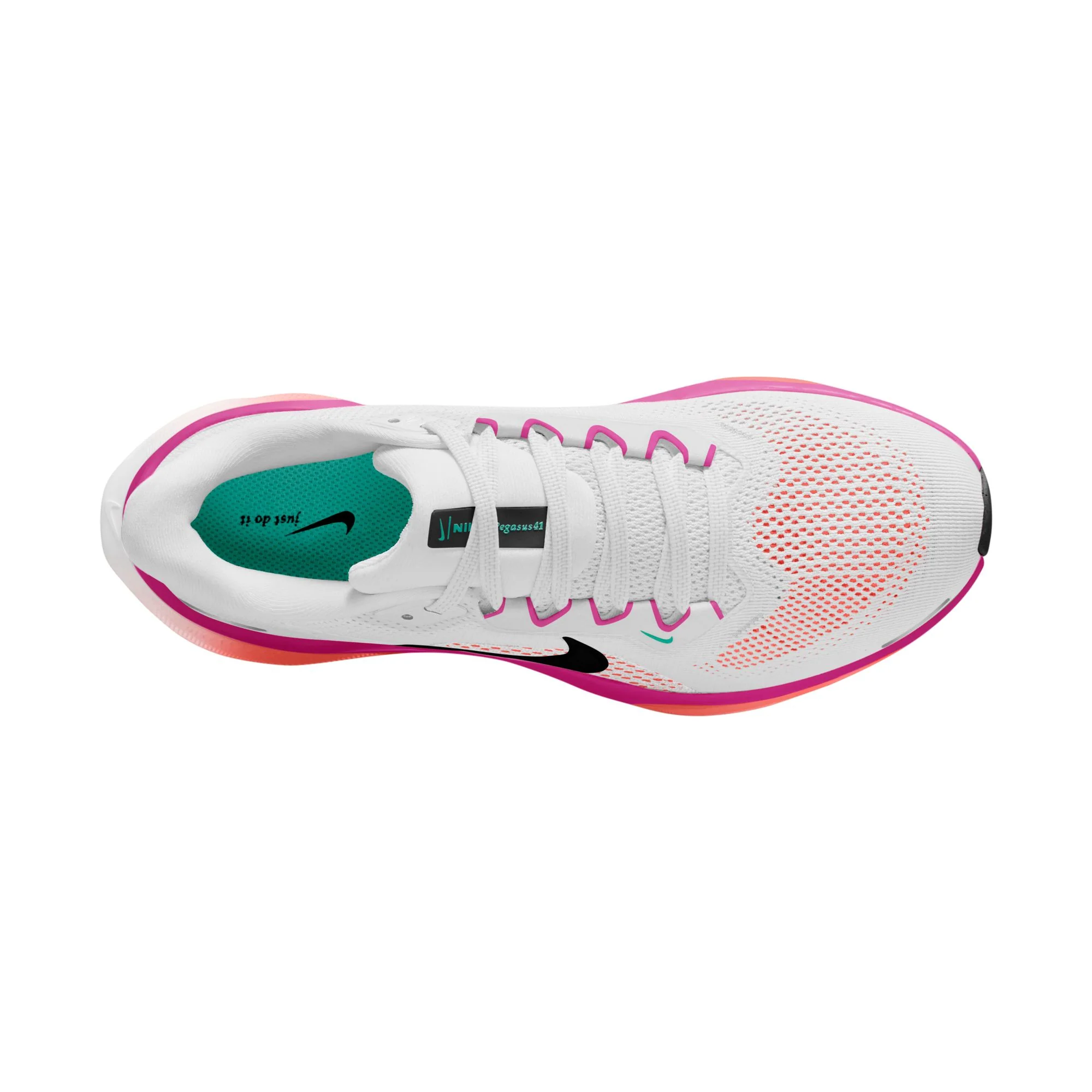 Nike Womens Pegasus 41 - White/Black/Fire Pink/Orange Pulse - Neutral - HO25 - Image 4
