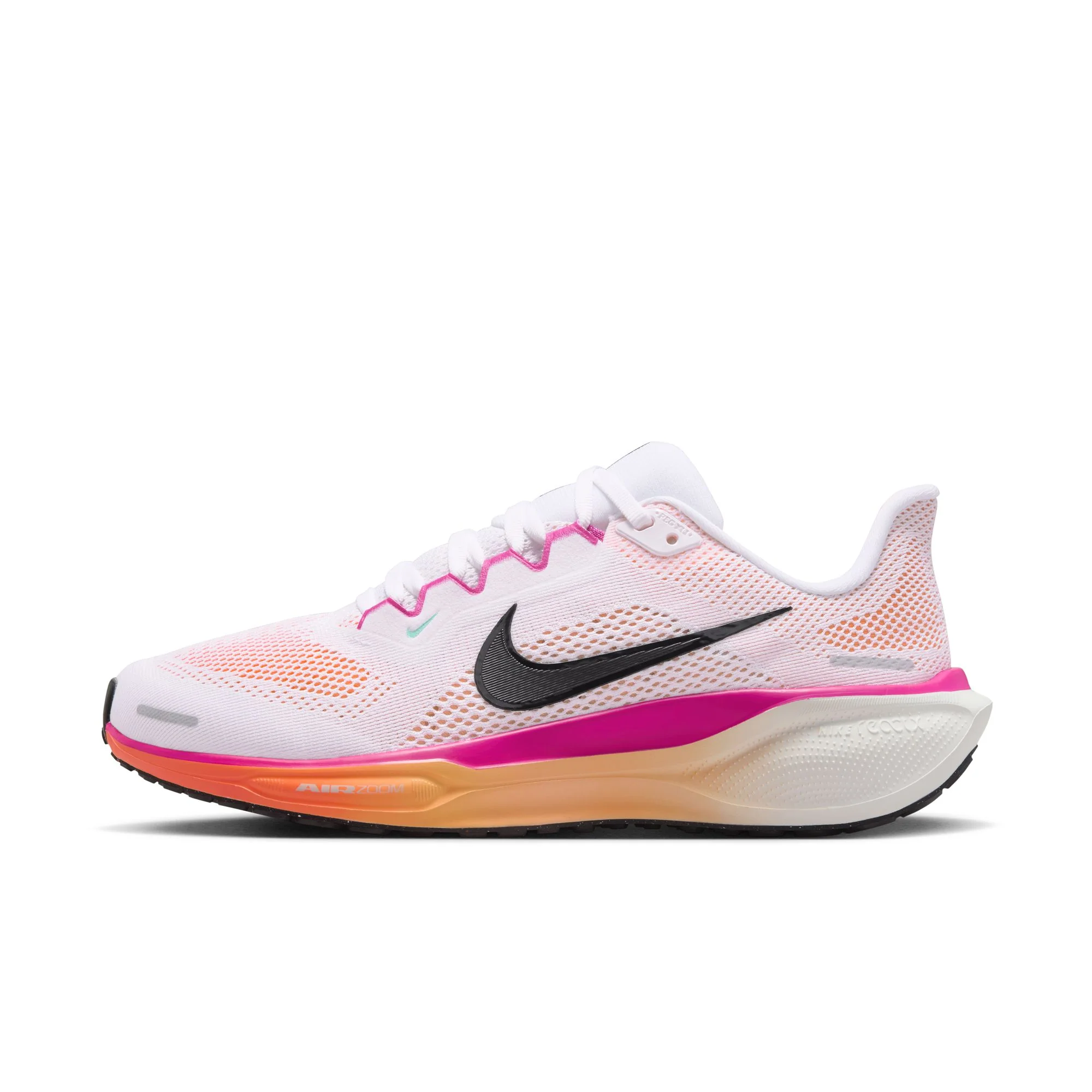 Nike Womens Pegasus 41 - White/Black/Fire Pink/Orange Pulse - Neutral - HO25 - Image 7