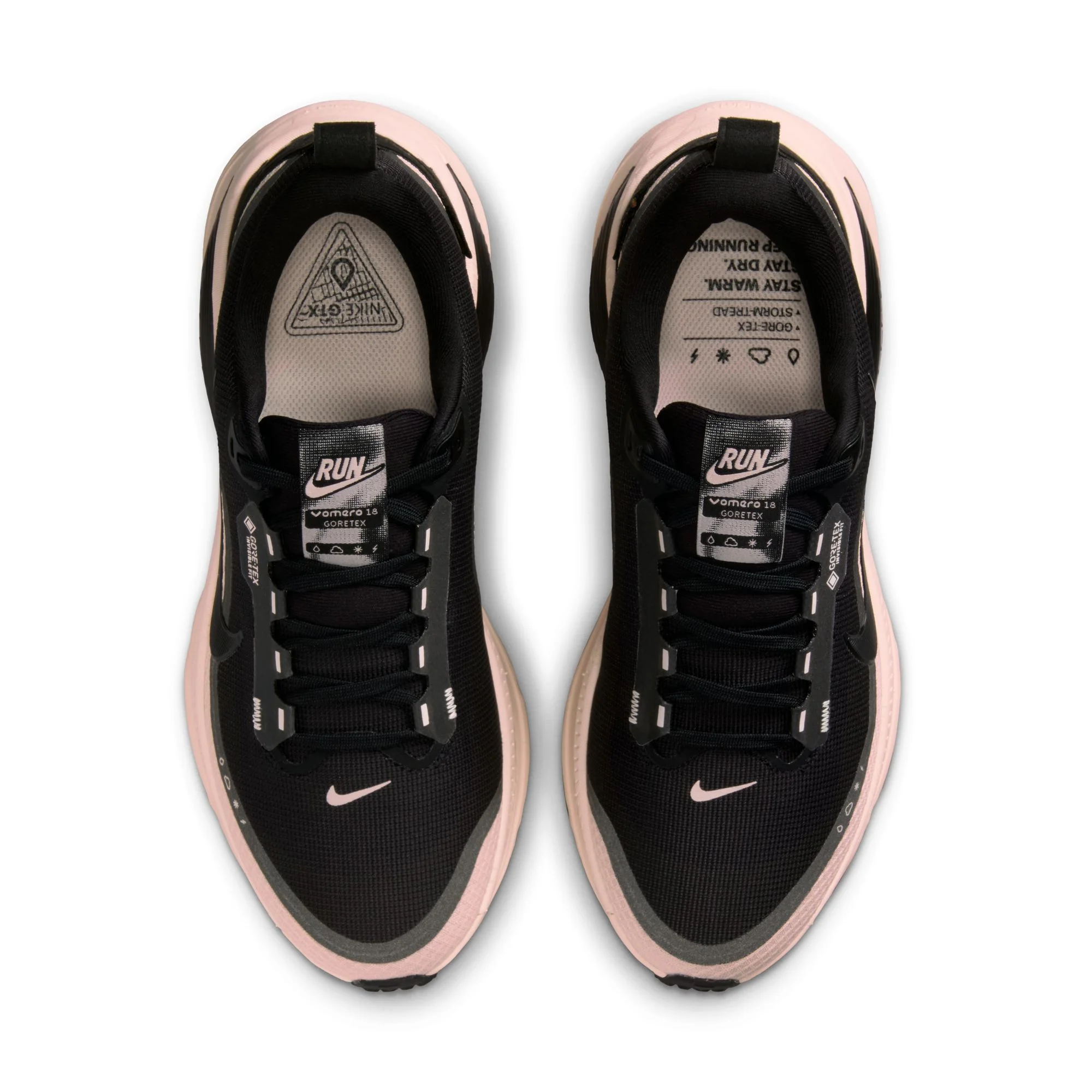 Nike Womens Vomero 18 GTX - Black/Black/Crimson Tint - Neutral - HO25 - Image 6