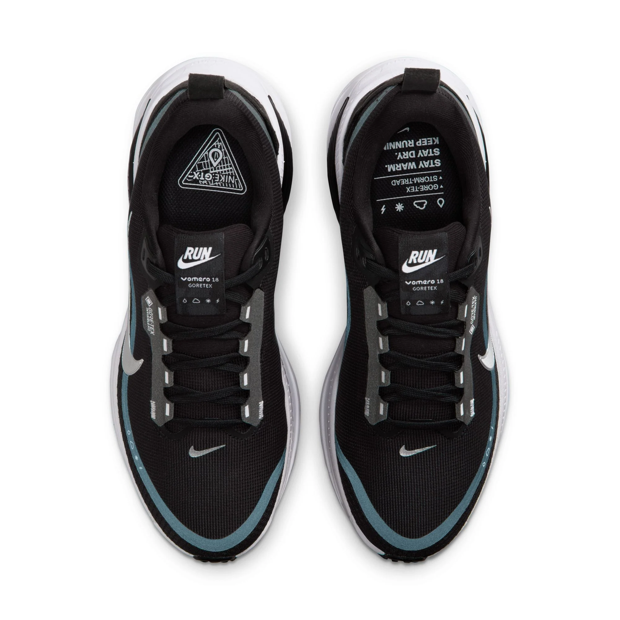 Nike Womens Vomero 18 GTX - Black/Metallic Silver/Anthracite/White - Neutral - HO25 - Image 4