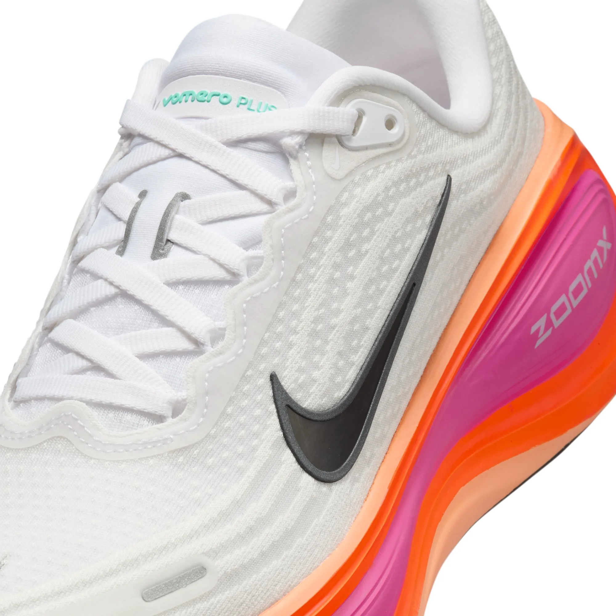 Nike Womens Vomero Plus - White/Black/Fire Pink/Hyper Crimson - Neutral - HO25 - Image 10
