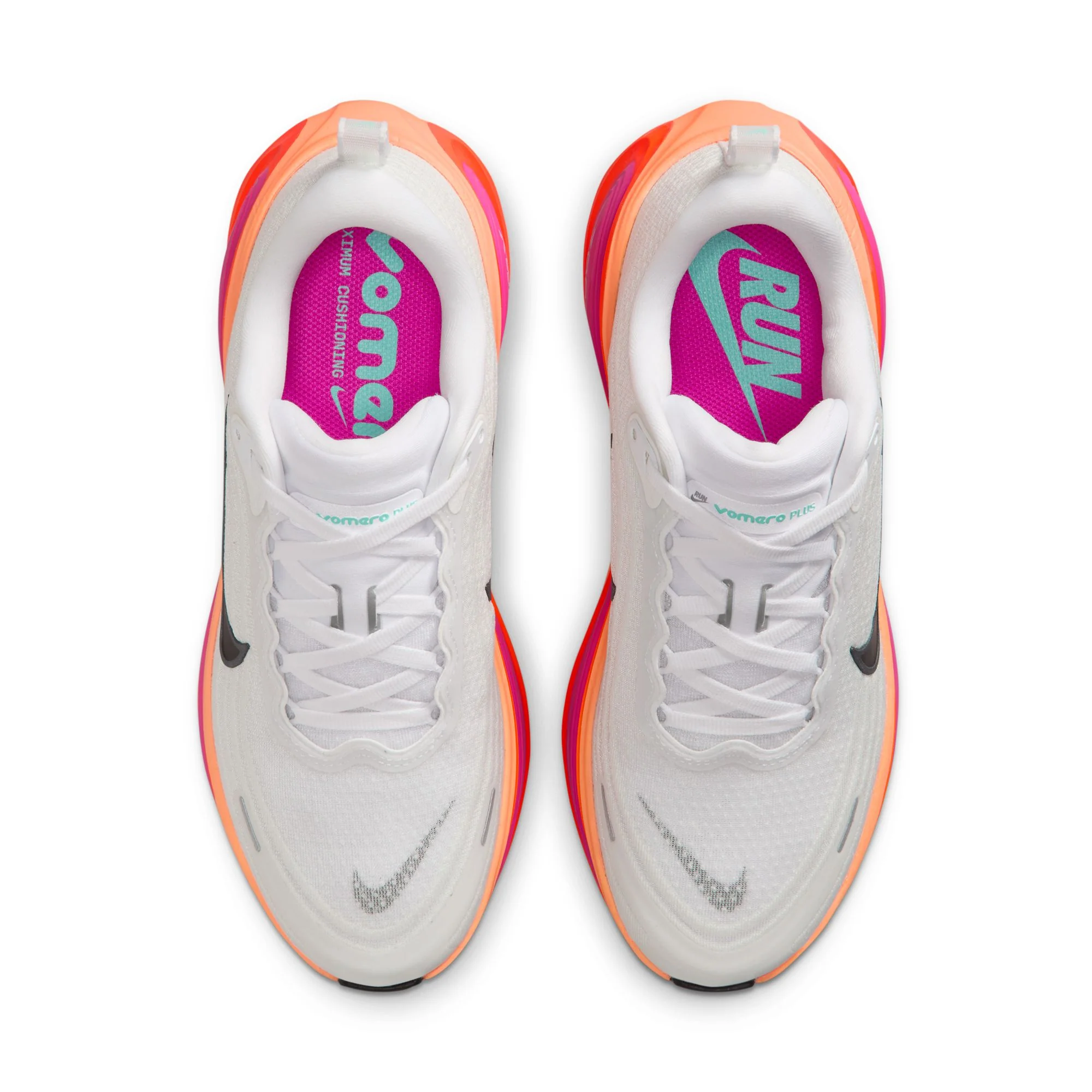Nike Womens Vomero Plus - White/Black/Fire Pink/Hyper Crimson - Neutral - HO25 - Image 6