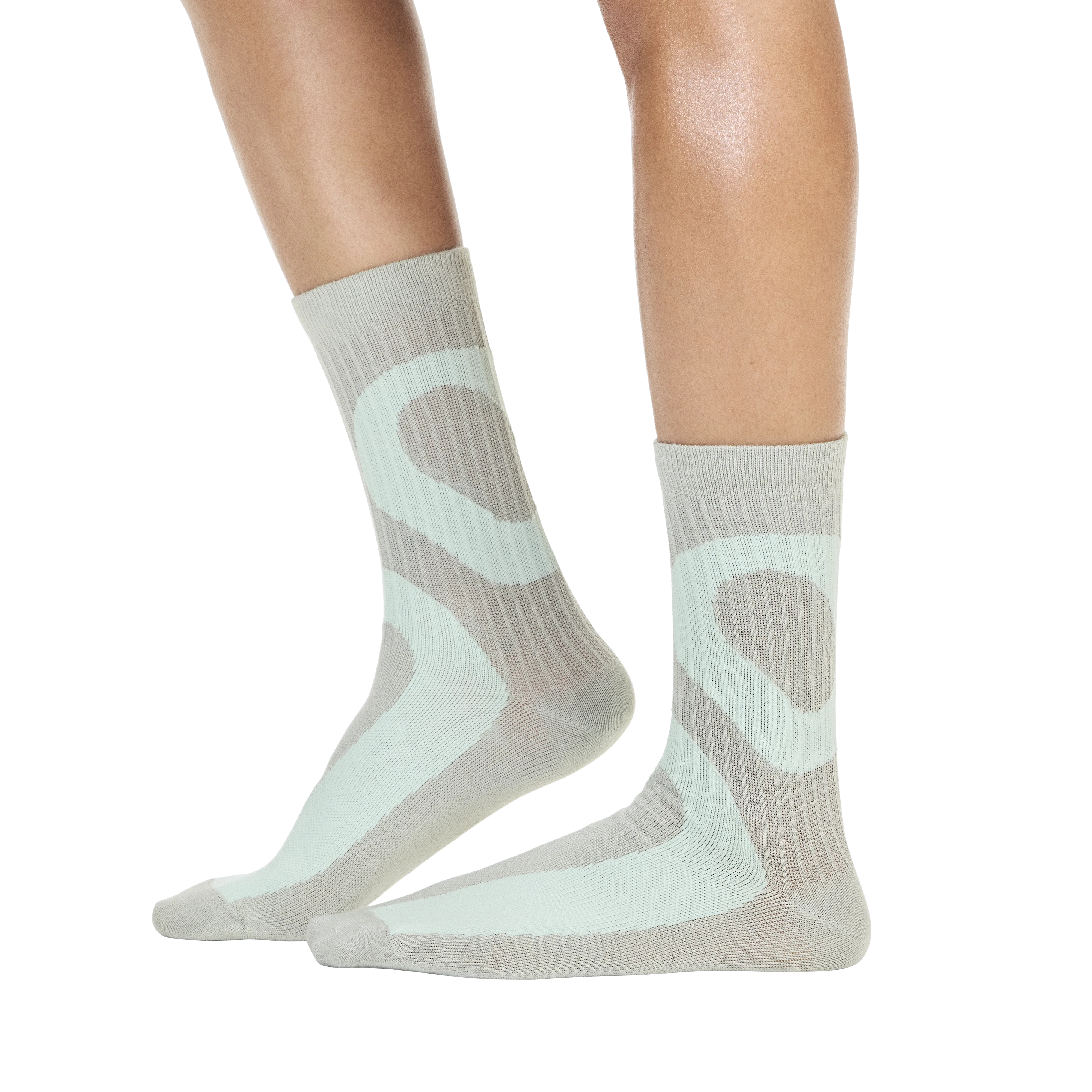 On Liquid Logo Sock High 2-Pack Unisex - Ivory/Tin - Image 2