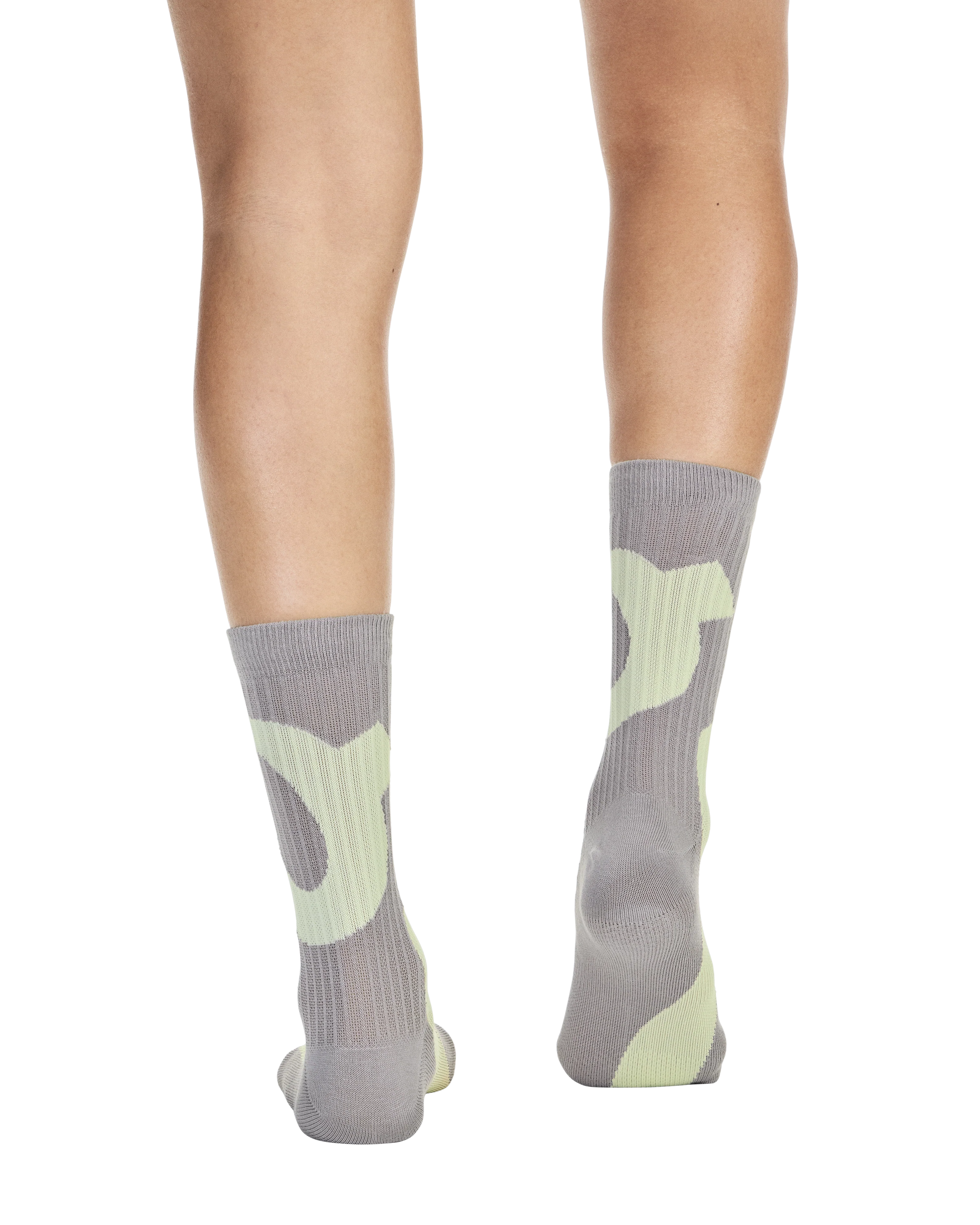 On Liquid Logo Sock High 2-Pack Unisex - Zinc/Linen - Image 4