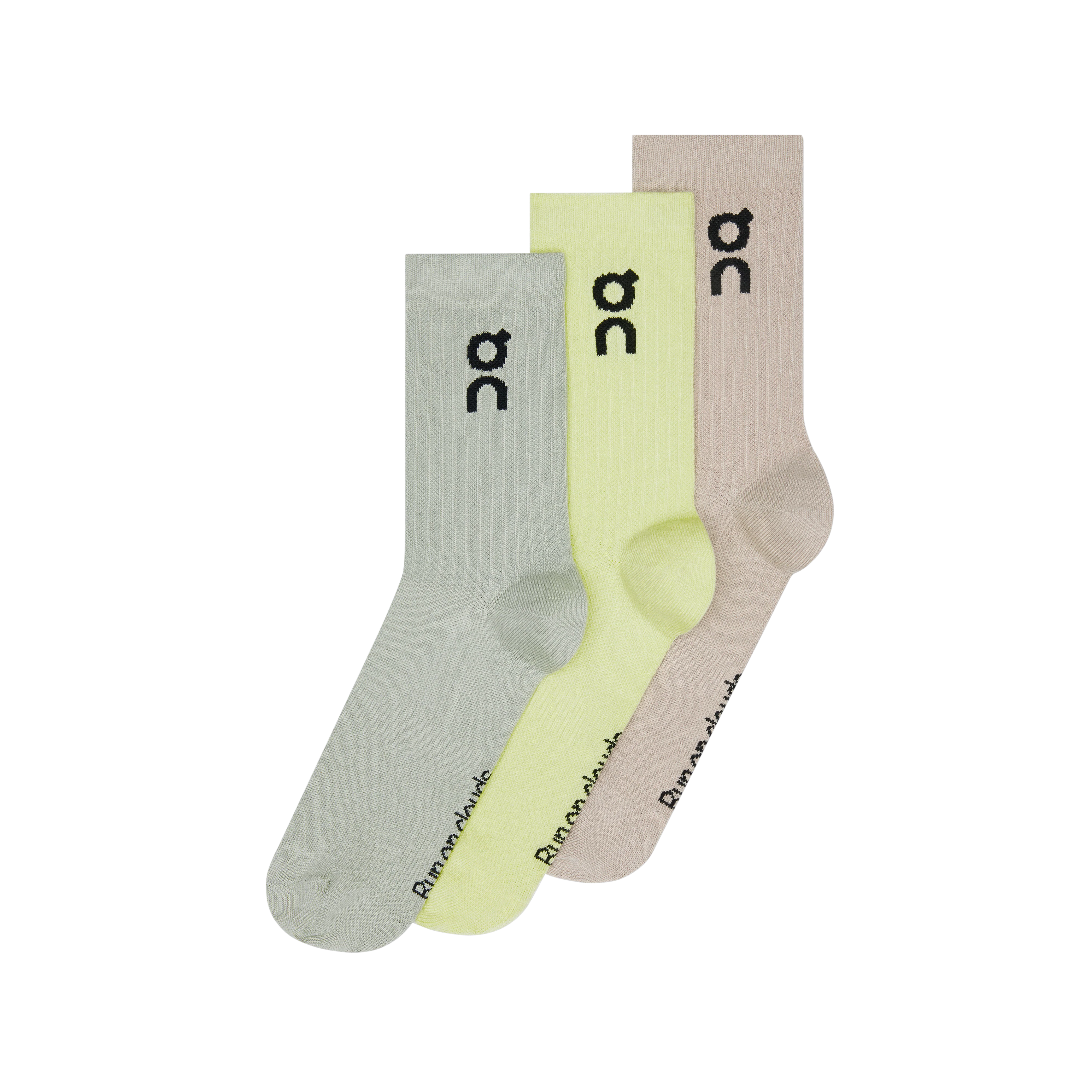 On Logo Sock High 3-Pack Unisex - Lemonade/Tin