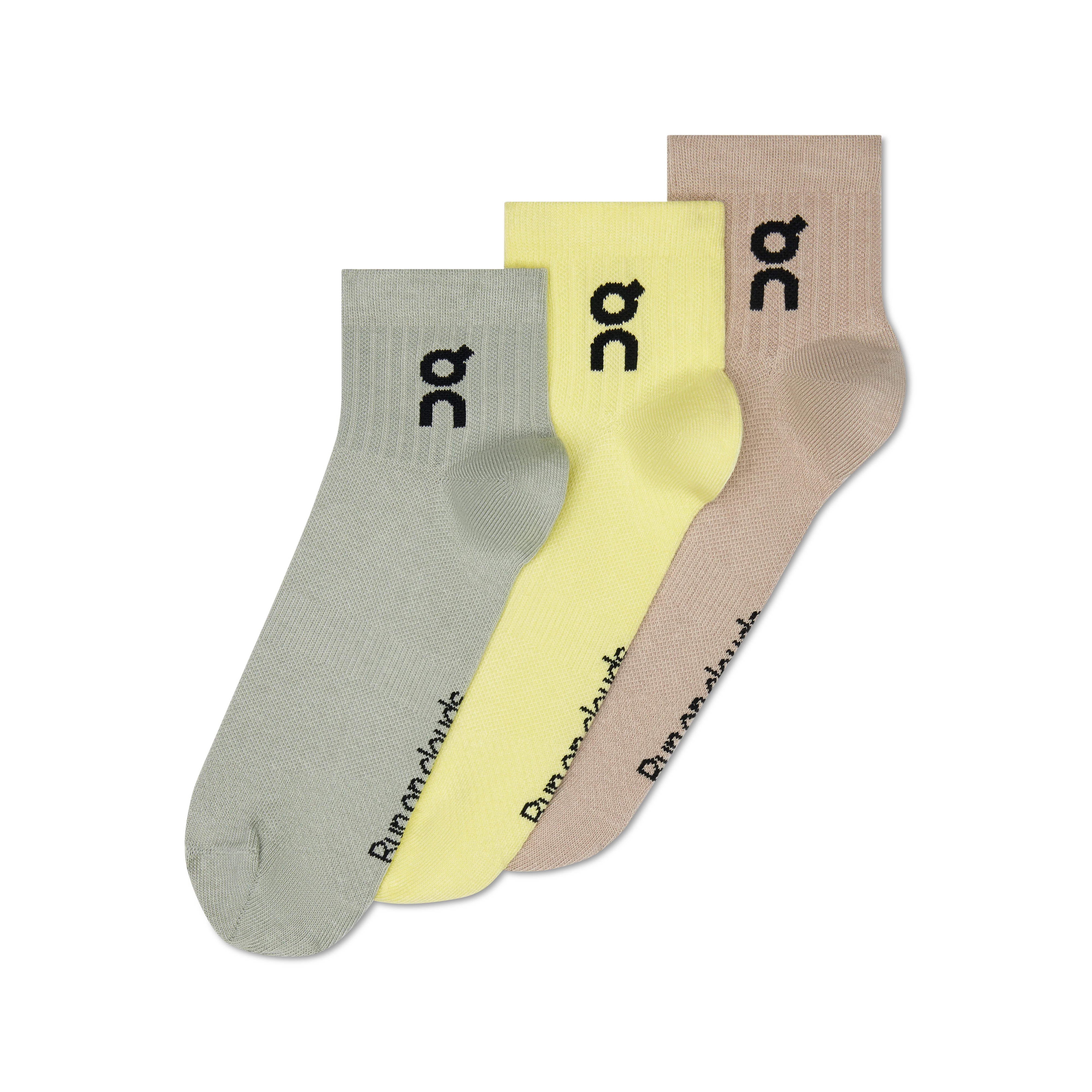 On Logo Sock Mid 3-Pack Unisex - Lemonade/Tin - Image 5