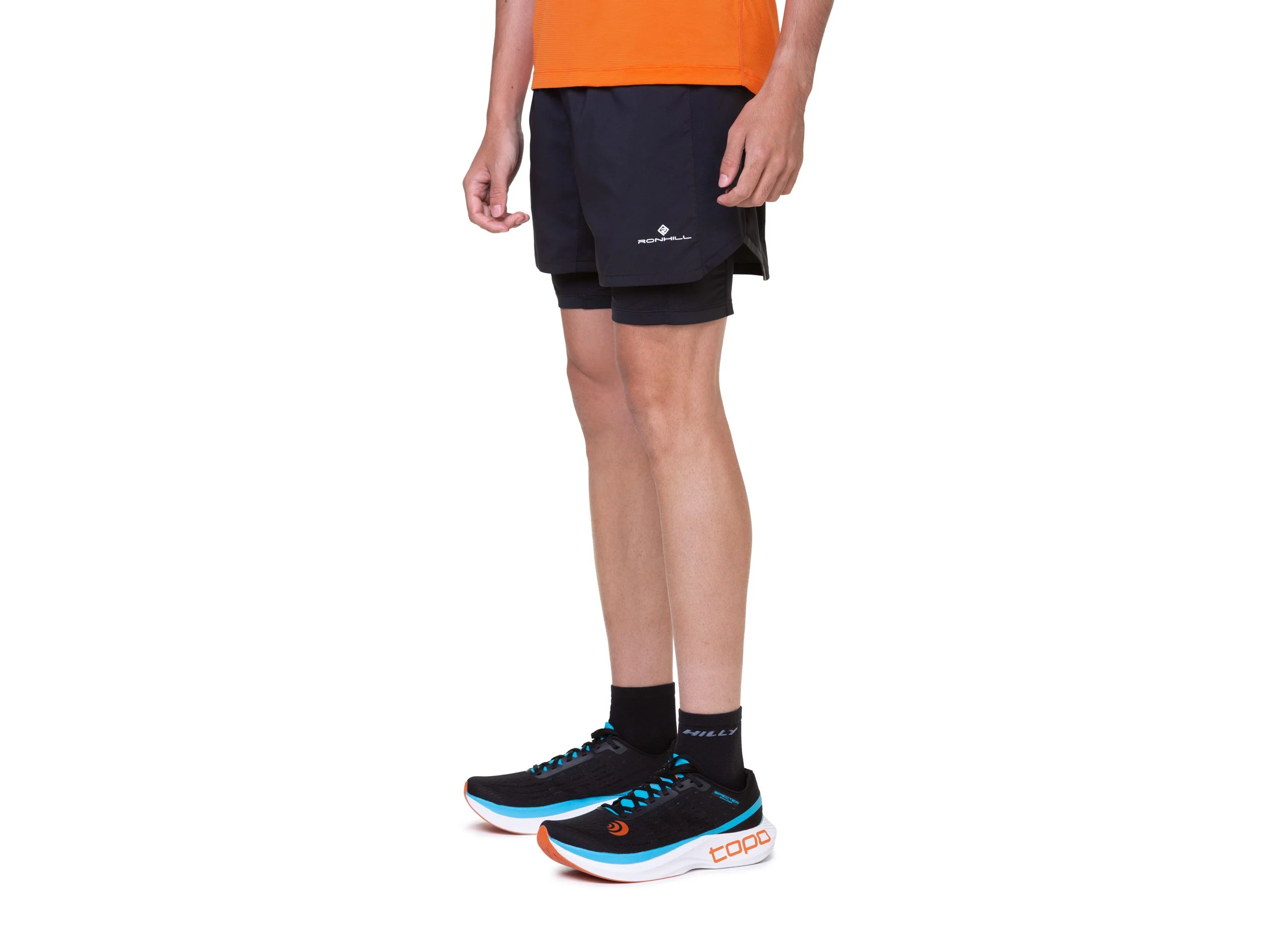 RonHill Mens Tech 7" Twin Short - All Black - Image 10