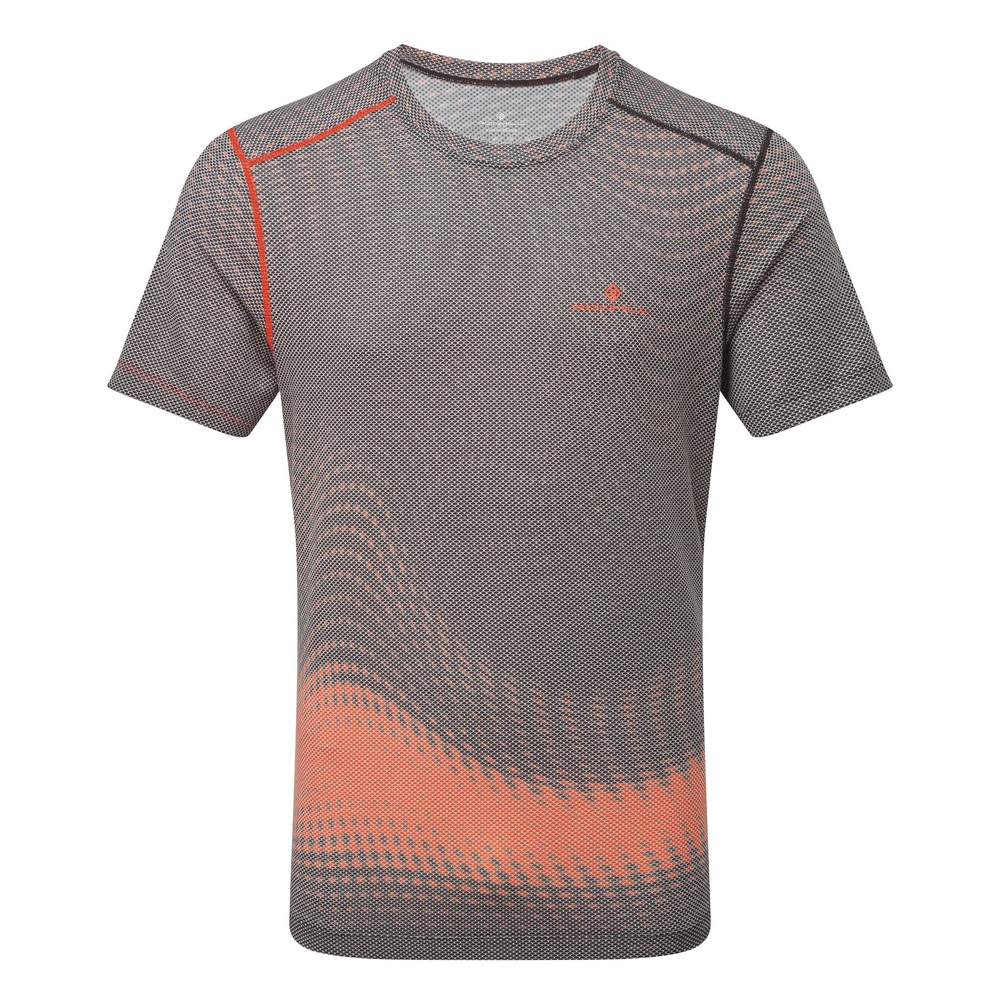 RonHill Mens Tech Golden Hour S/S Tee - Ronhill Red Motion - SS26