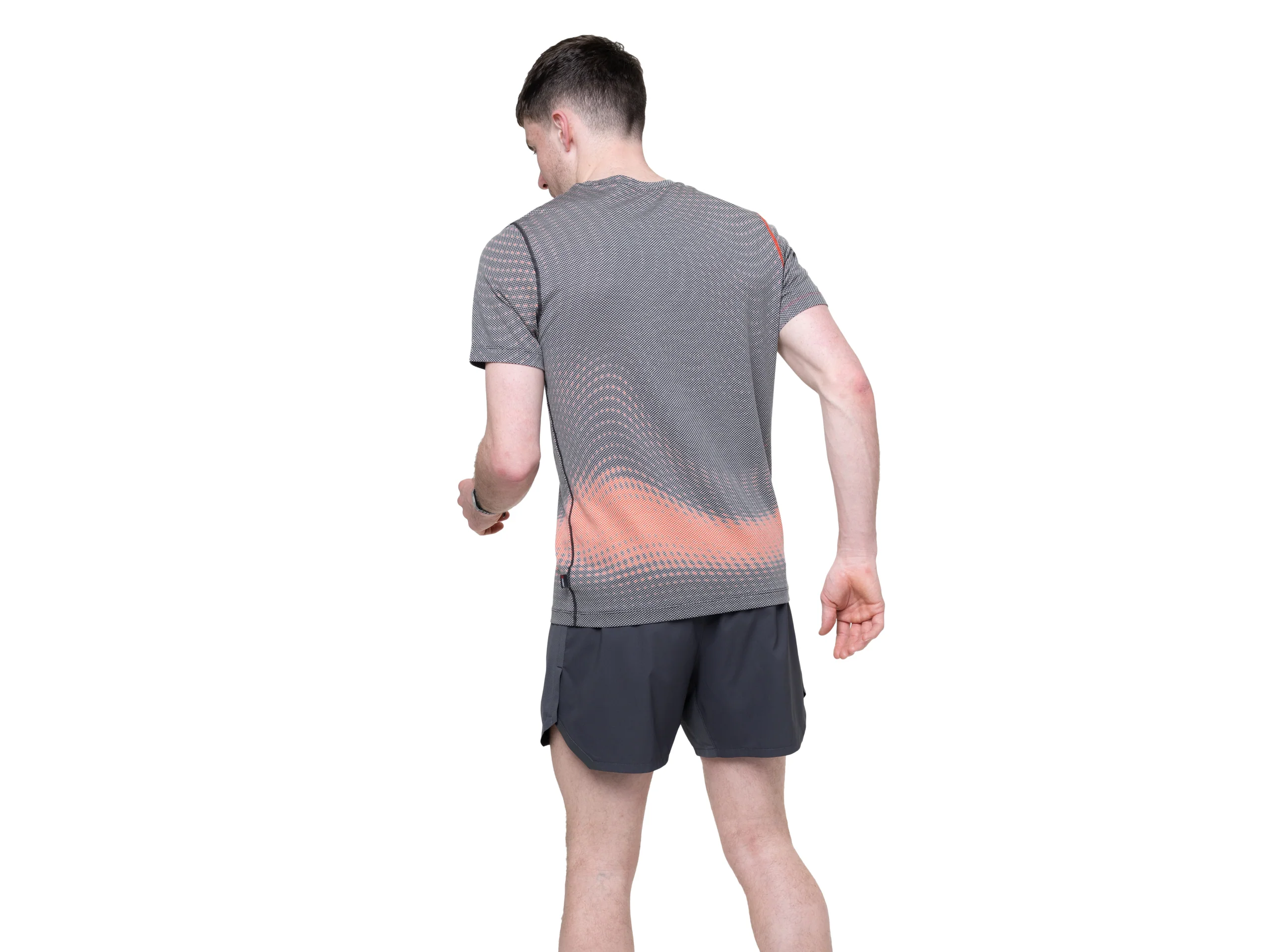 RonHill Mens Tech Golden Hour S/S Tee - Ronhill Red Motion - SS26 - Image 8