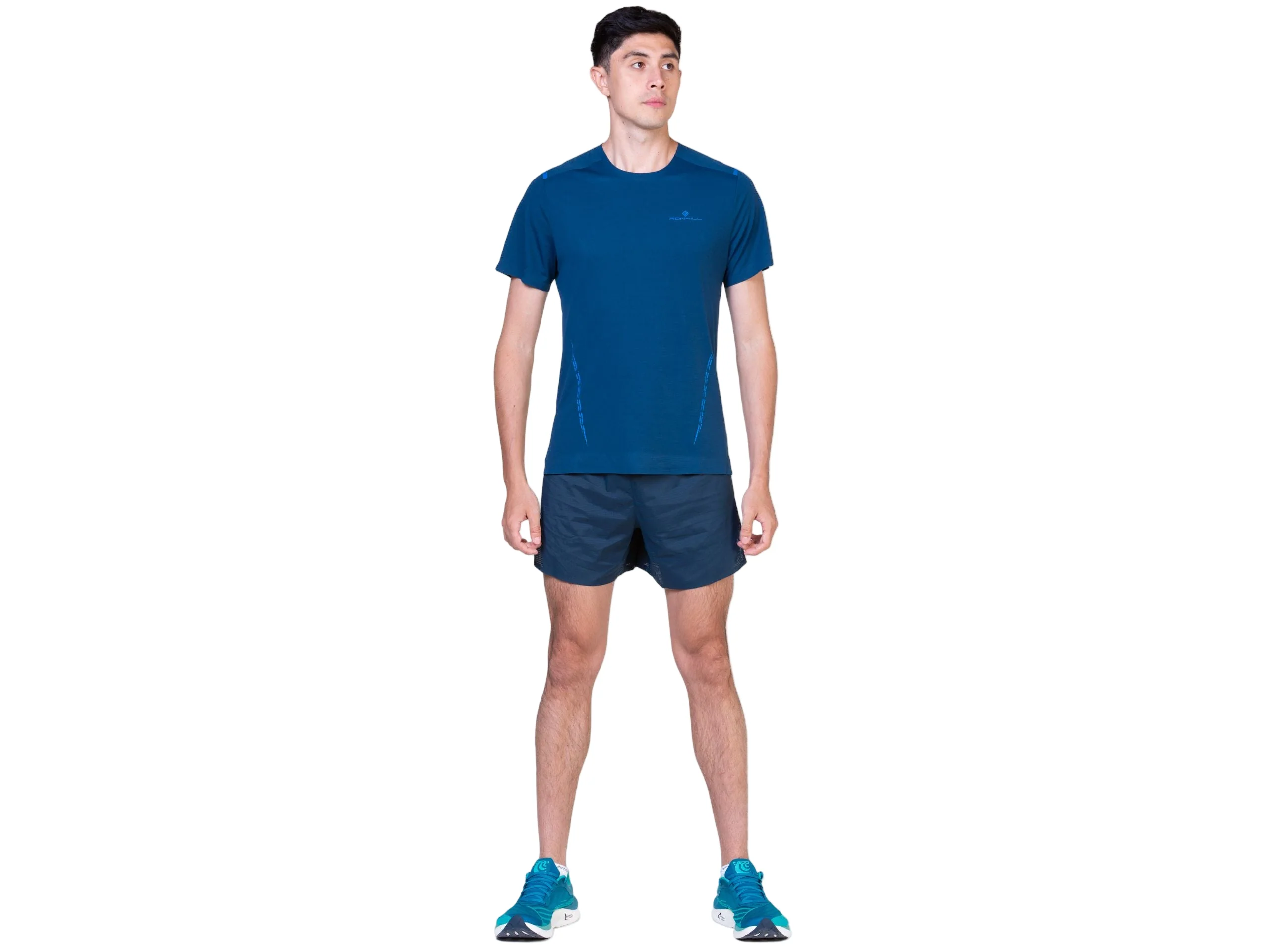 RonHill Mens Tech Race S/S Tee - Dark Navy/ Deep Laguna - Image 3
