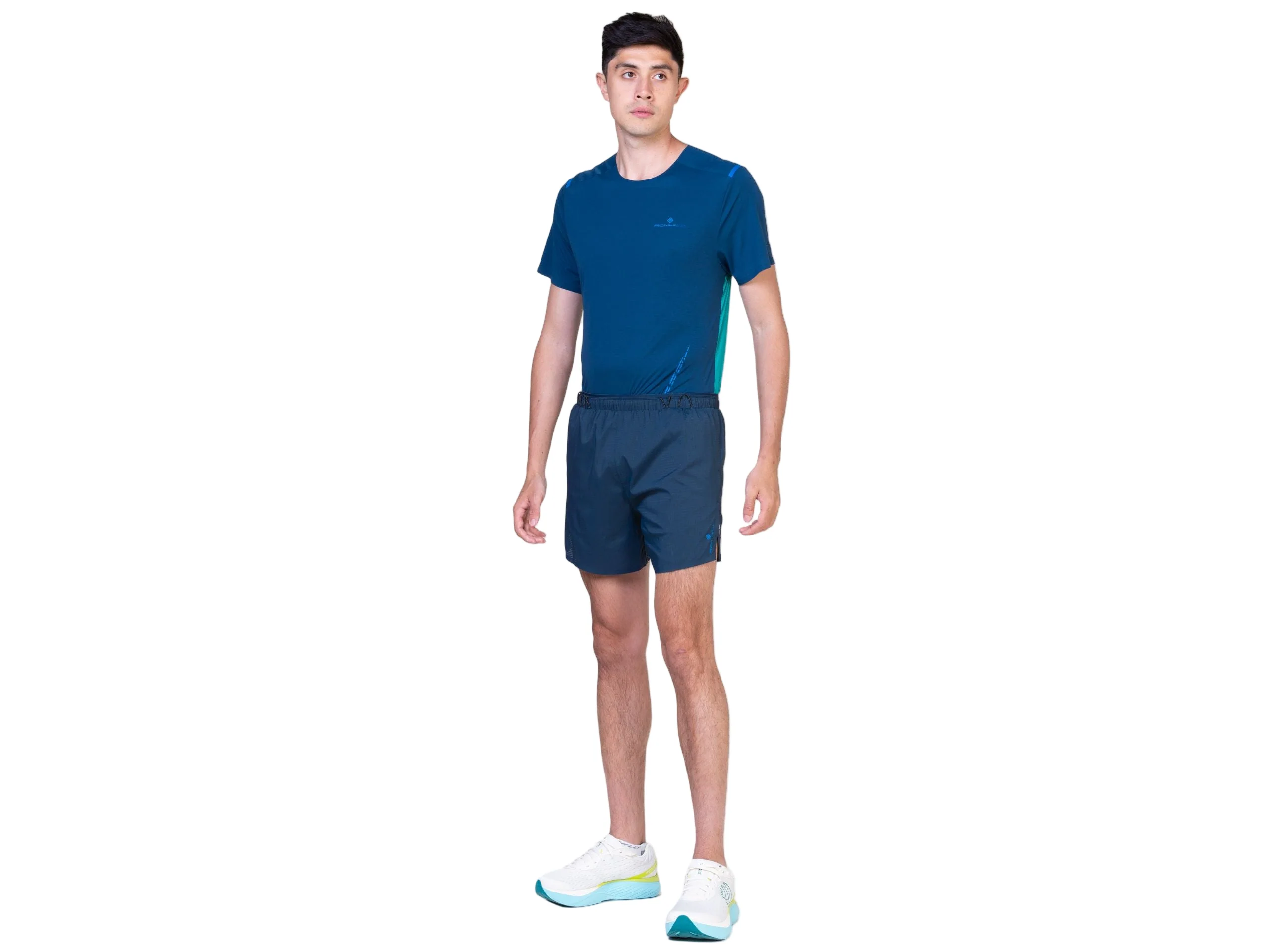 RonHill Mens Tech Race S/S Tee - Dark Navy/ Deep Laguna - Image 4