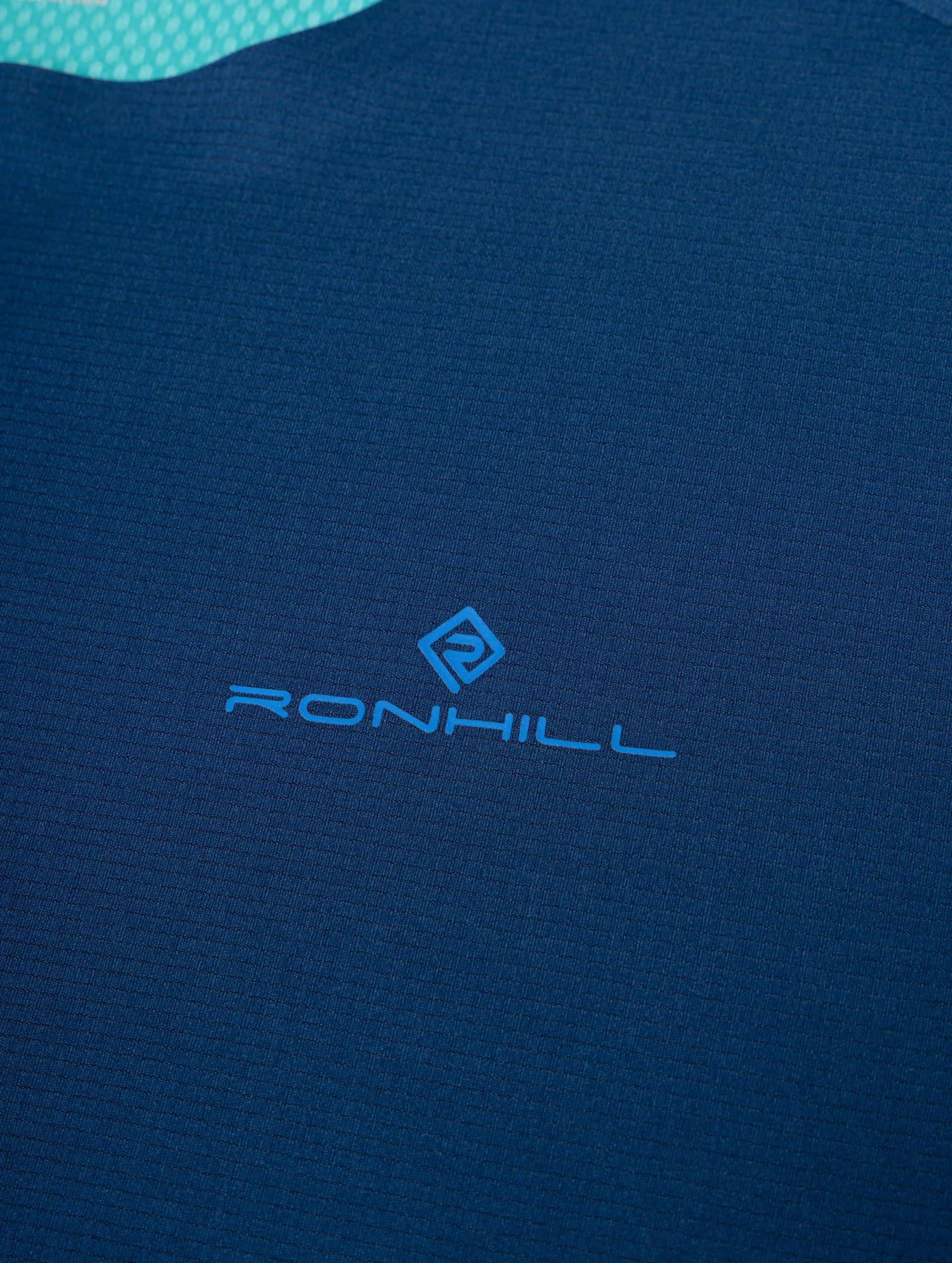 RonHill Mens Tech Race S/S Tee - Dark Navy/ Deep Laguna - Image 9