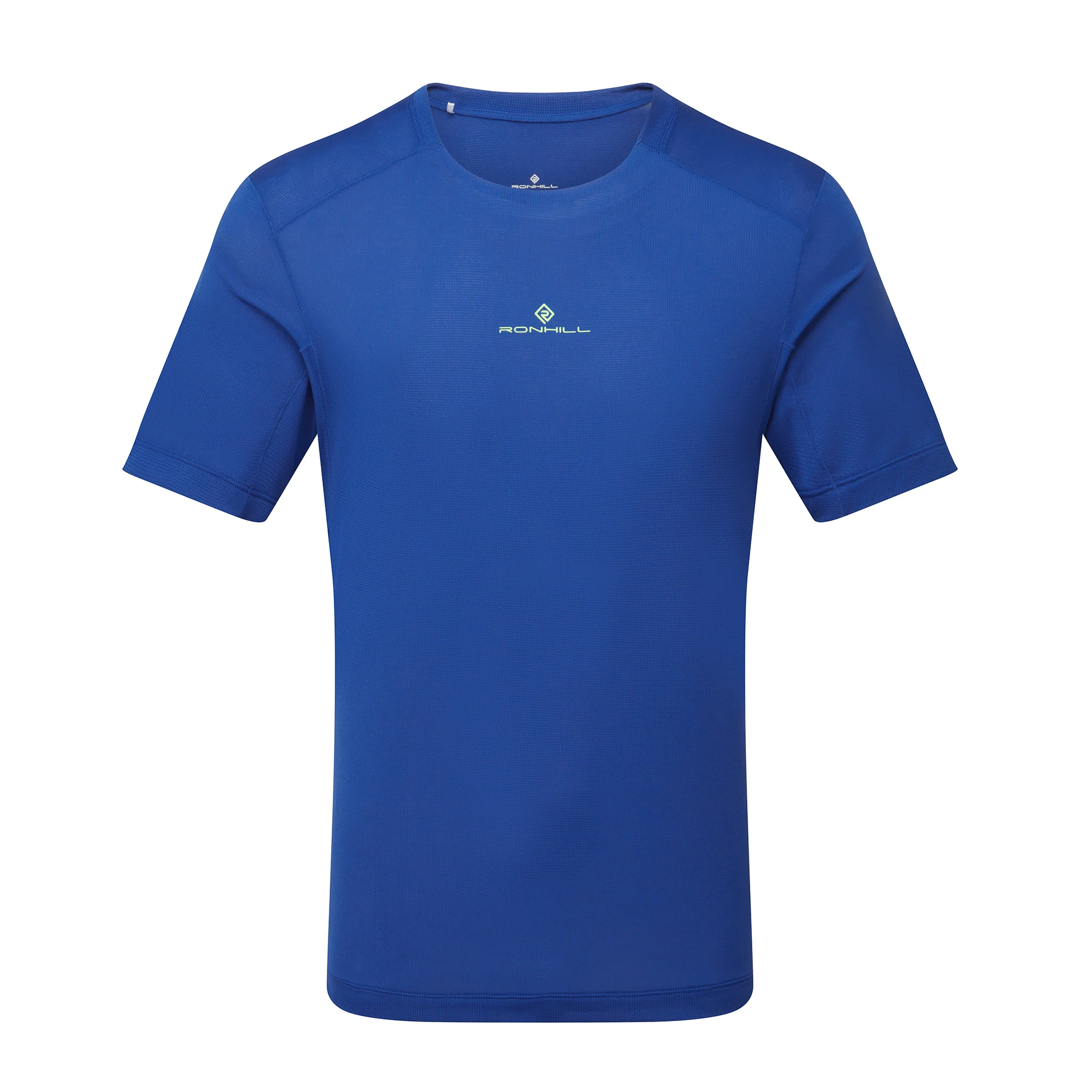 RonHill Mens Tech S/S Tee - Dark Cobalt/Fluo Green - SS26