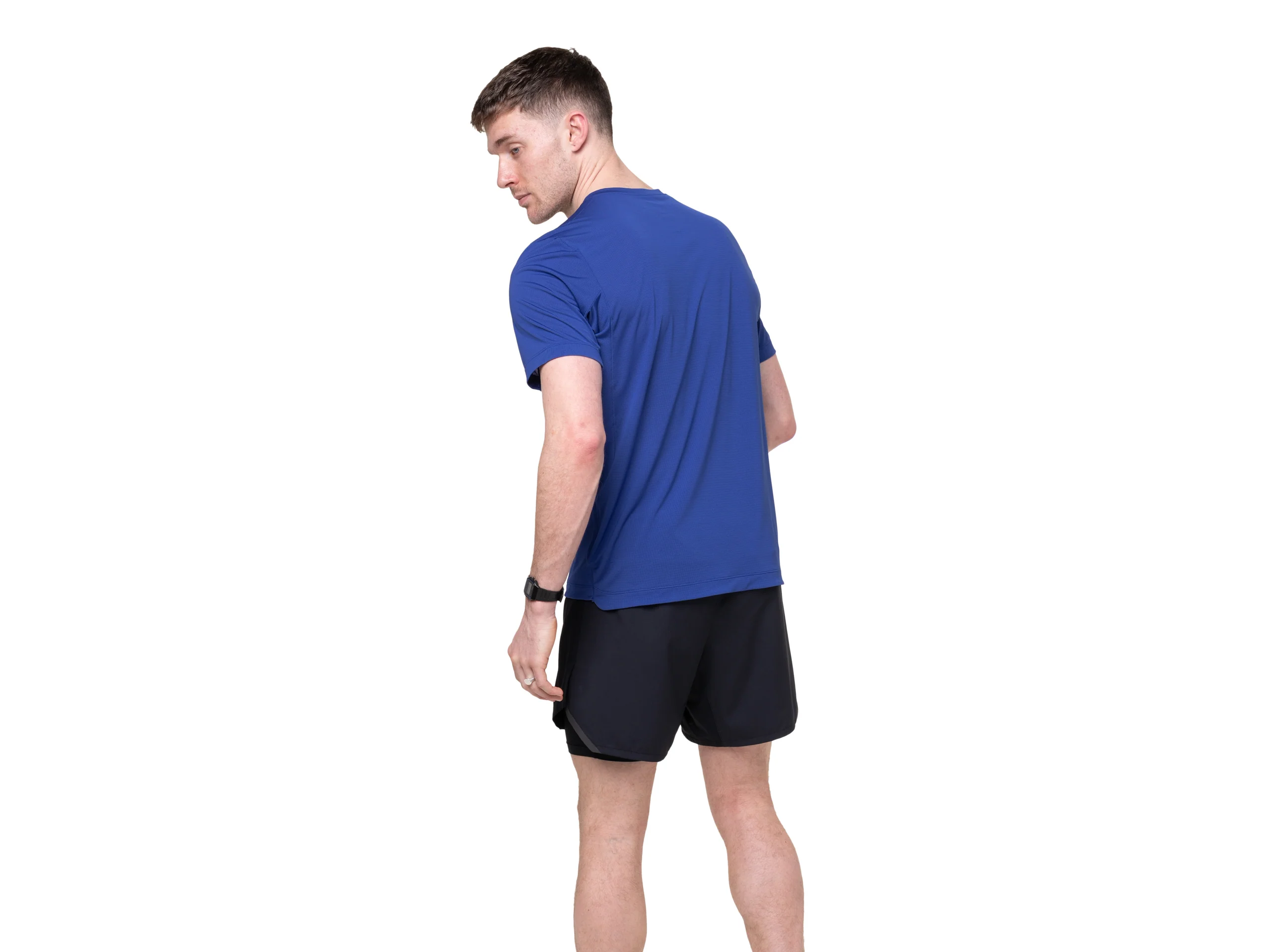 RonHill Mens Tech S/S Tee - Dark Cobalt/Fluo Green - SS26 - Image 6