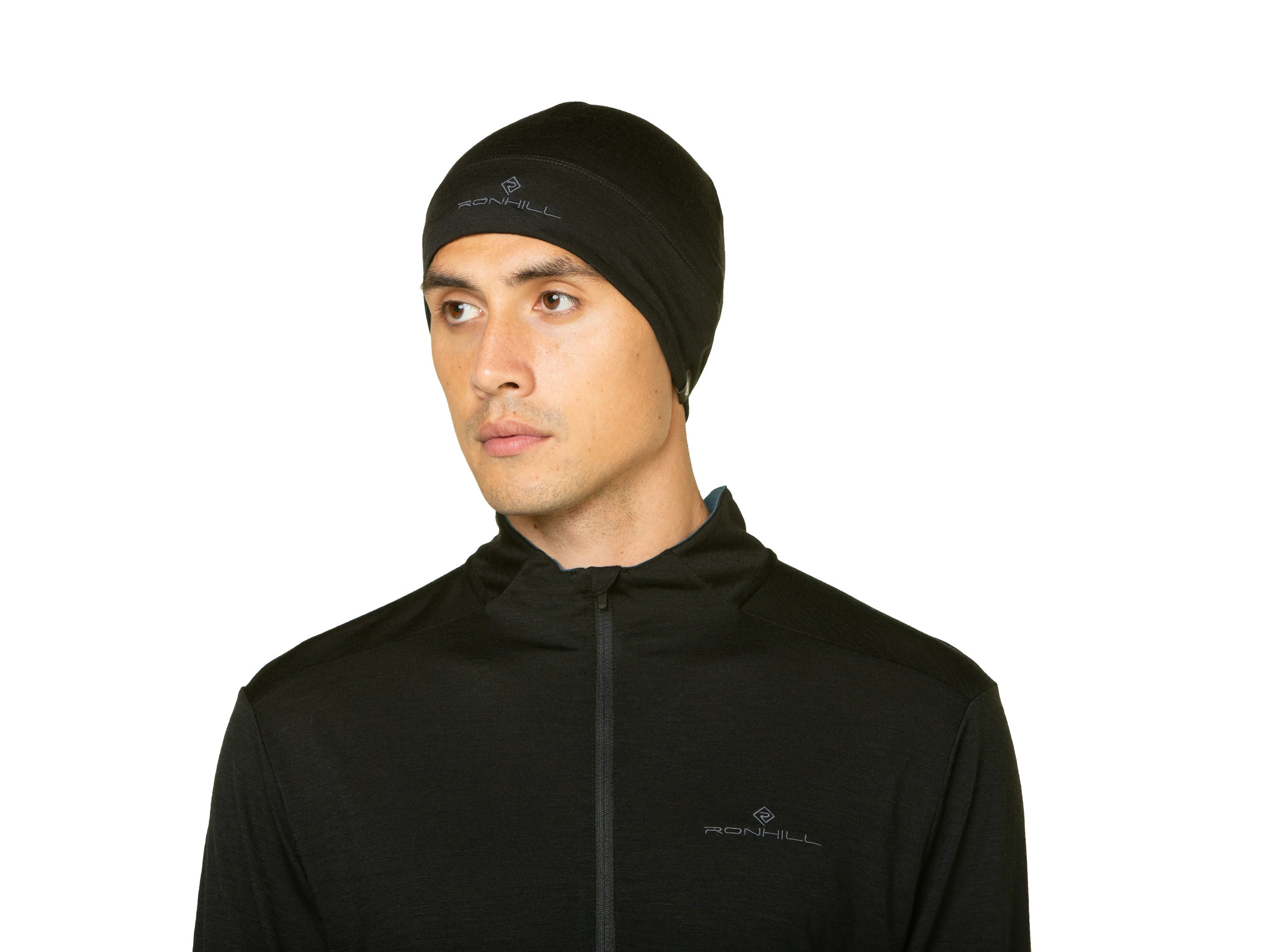 RonHill Merino Beanie - Black/Lake - Image 3
