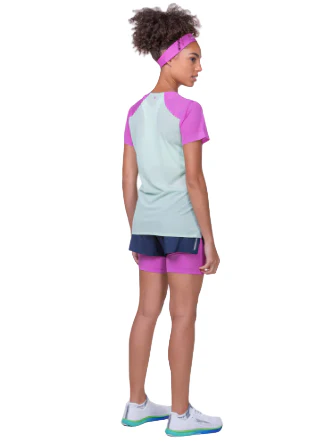 RonHill Womens Tech Race S/S Tee - Fuschia/ Honeydew - Image 5