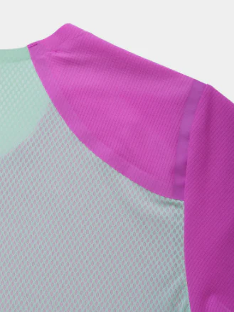 RonHill Womens Tech Race S/S Tee - Fuschia/ Honeydew - Image 6