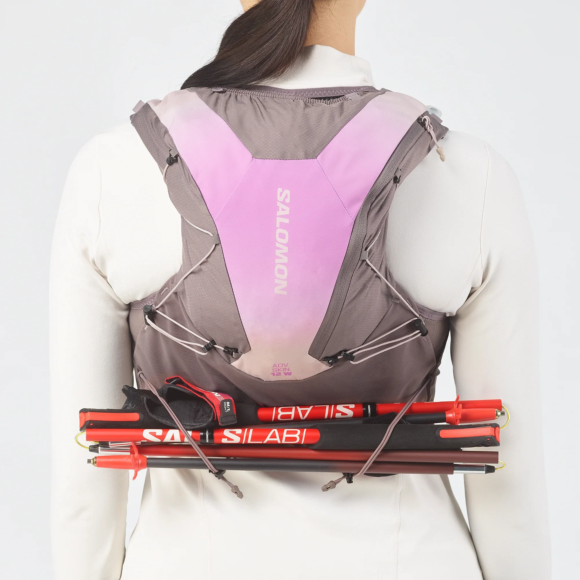 Salomon Womens ADV Skin 12 Womens Gradient Vest with Flasks - Iron/Shadow Gray - Image 7