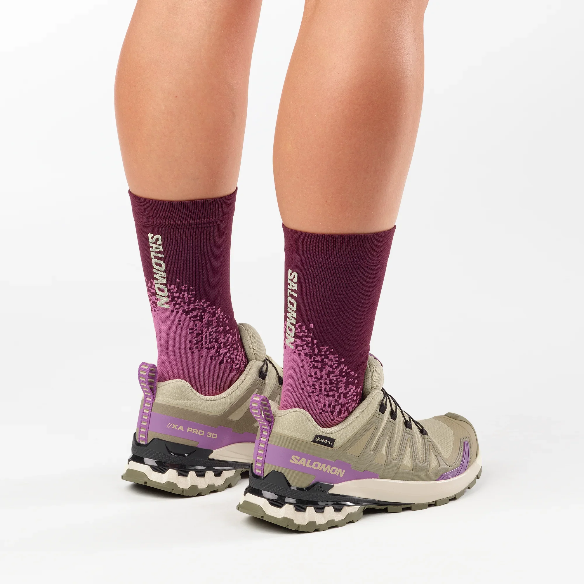Salomon Womens XA Pro 3D V9 GTX - Bog/Aloe/Concord Grape - Trail - SS26 - Image 7