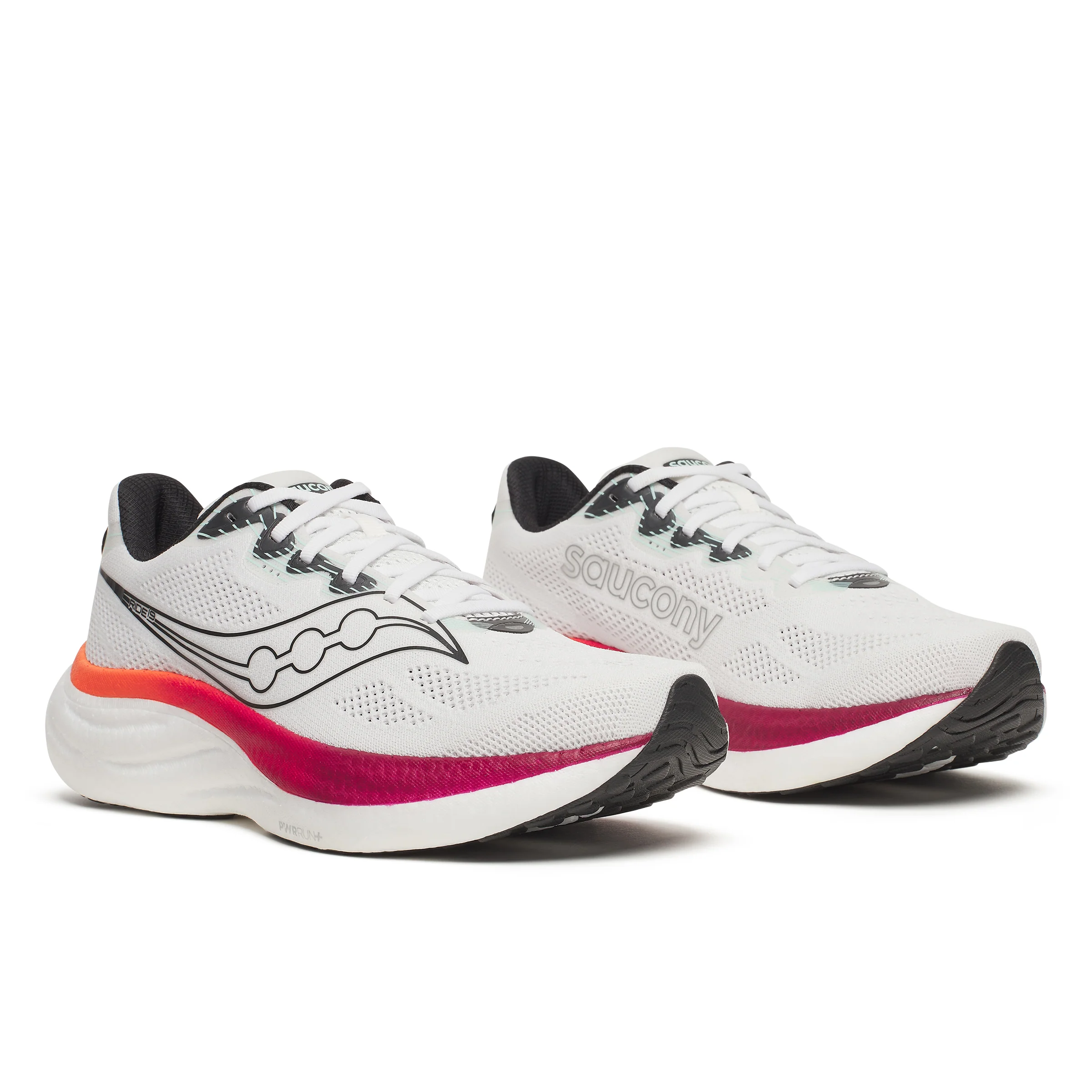 Saucony Mens Ride 19 - White/Crimson - Neutral - SS26 - Image 3