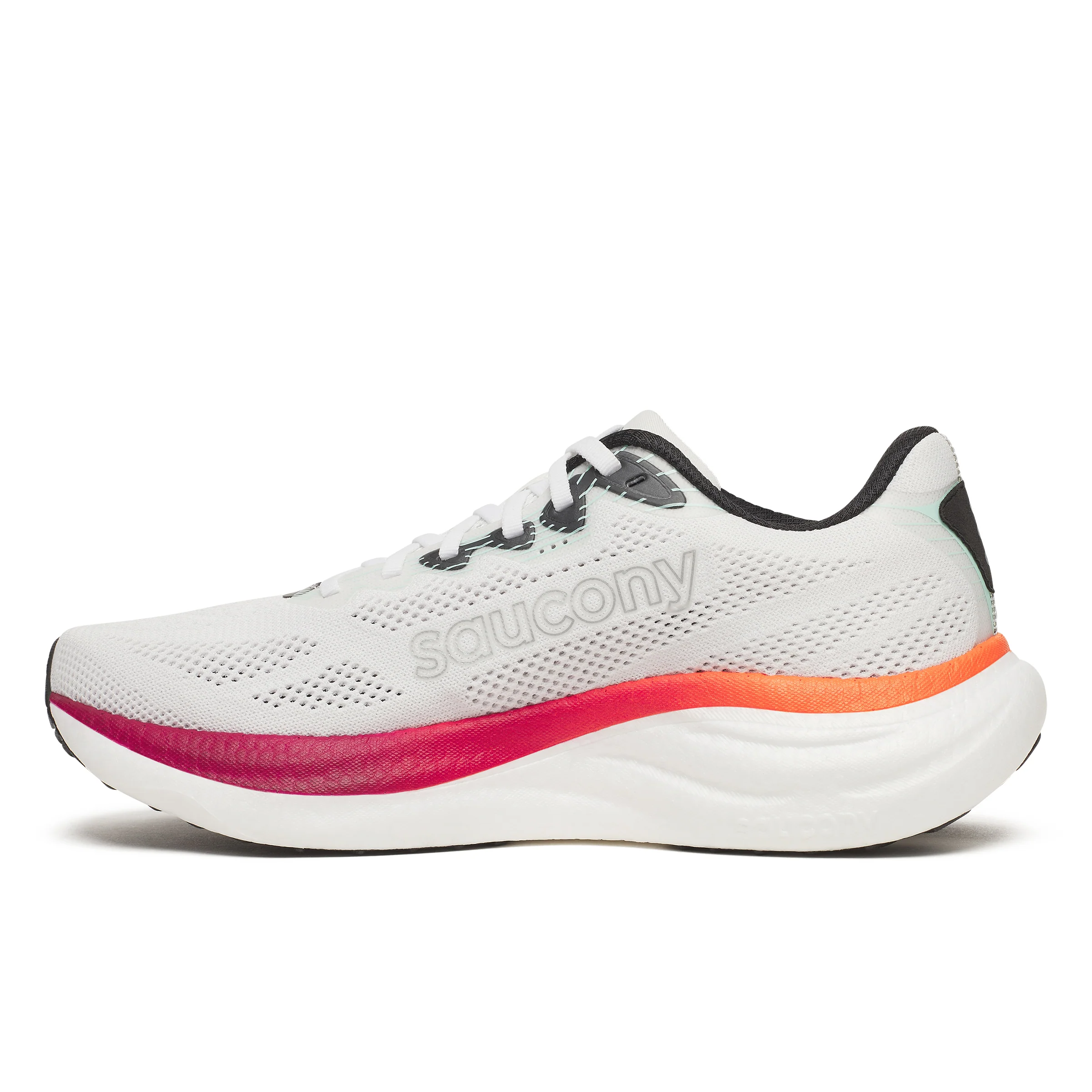 Saucony Mens Ride 19 - White/Crimson - Neutral - SS26 - Image 4