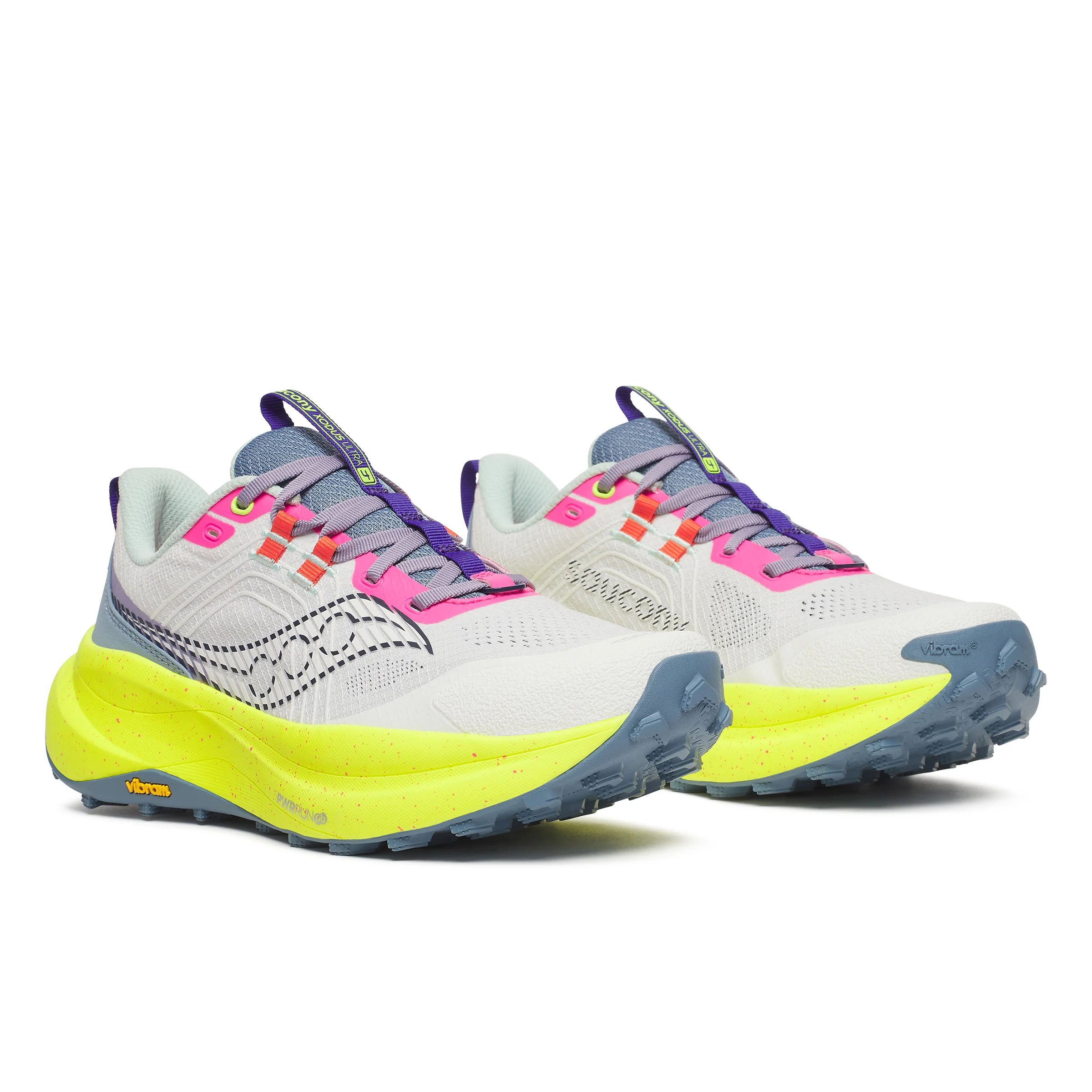 Saucony Womens Xodus Ultra 4 - White/Citron - Trail - SS26 - Image 3