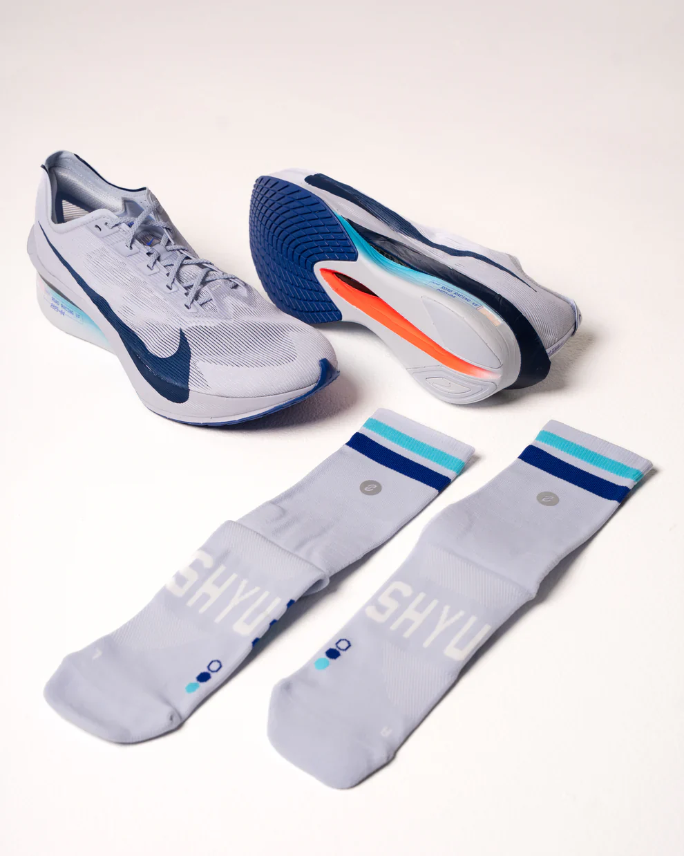 SHYU Racing Half Crew Socks - Ice/Blue/Azure - Image 3