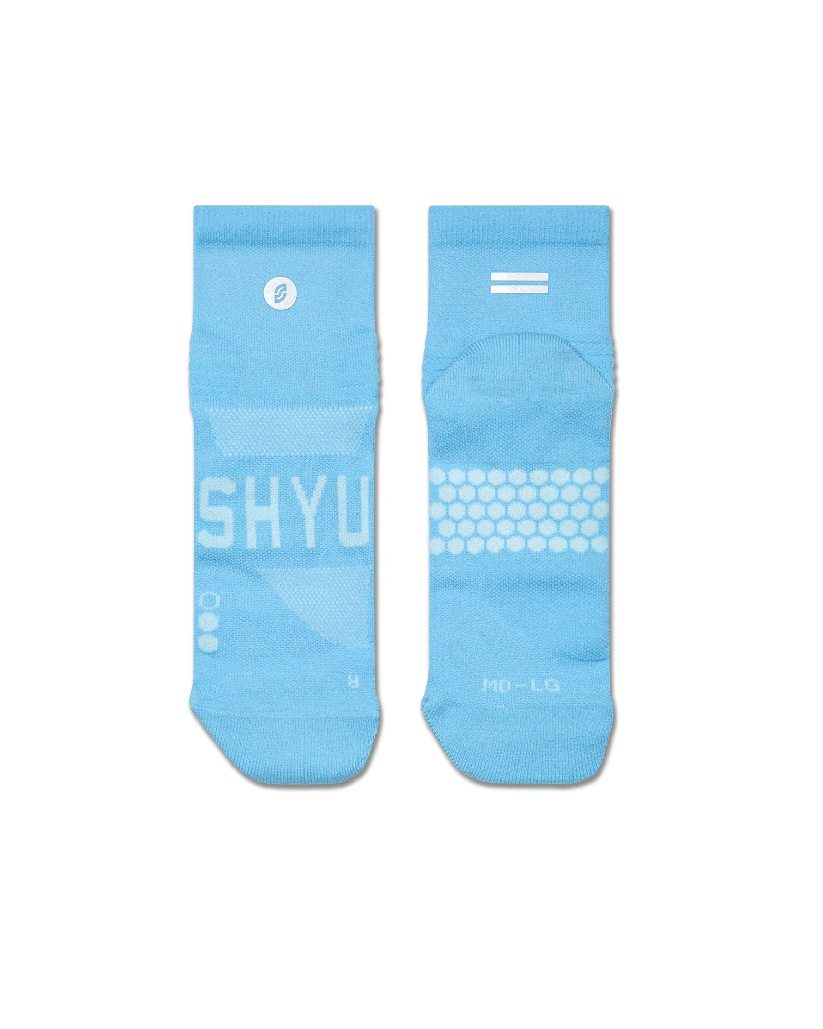 SHYU Racing Quarter Crew Socks - Blue/Blue/Blue - Image 2