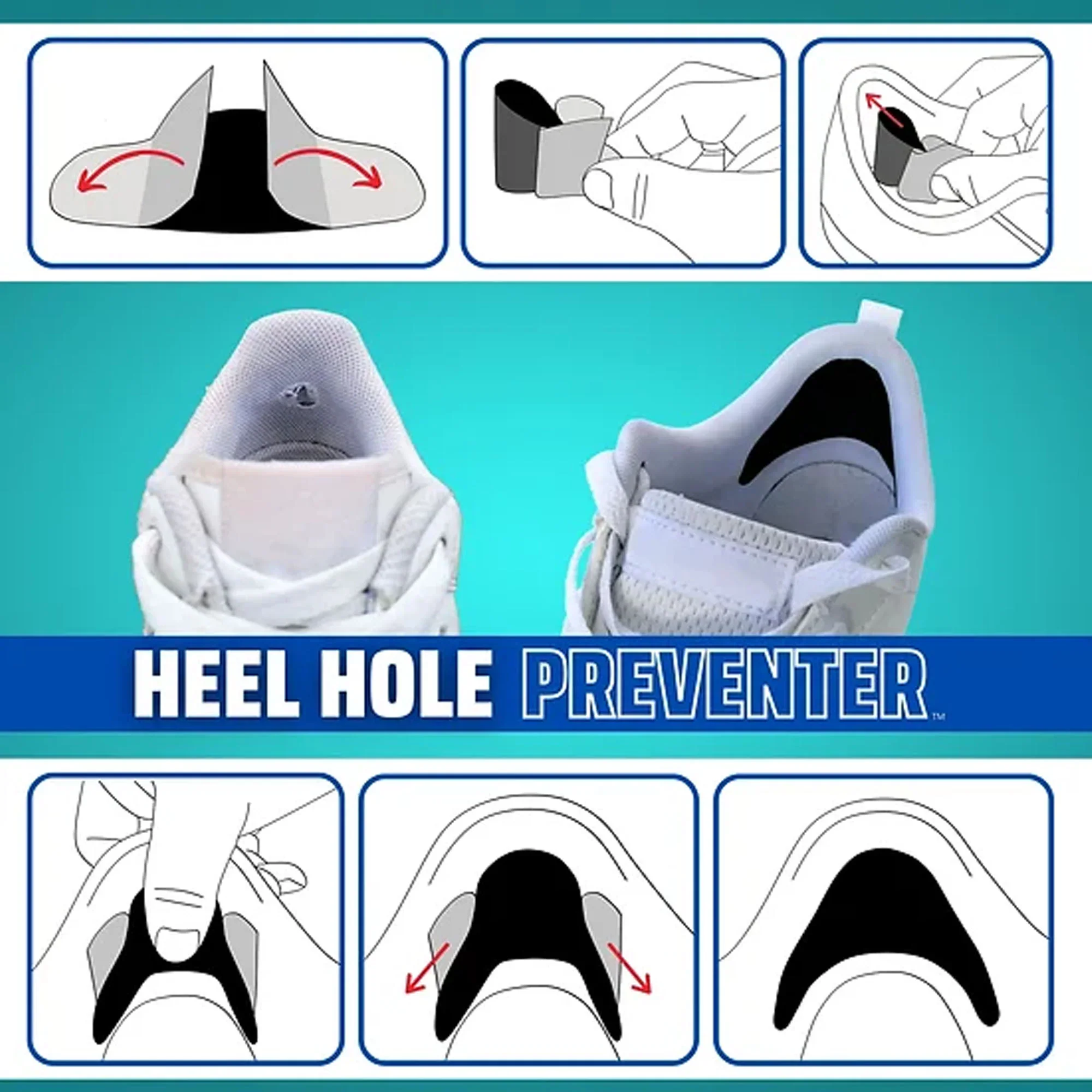 Trainer Armour - Heel Hole Preventer - Black - Image 2